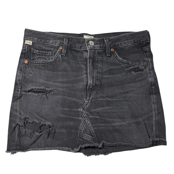 Citizens of Humanity Premium Vintage Denim Skirt Black Wash Size 25 Jean Skirt - Picture 1 of 11